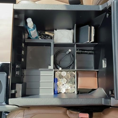 Vehicle OCD - Center Console Divider and Tray Organizer for Toyota Tundra (2022-2026) / Sequoia (2023-2026) – Made in USA - NOT compatible with center console safe - SLX513 - size: 2022-2026, style: Boxed Set