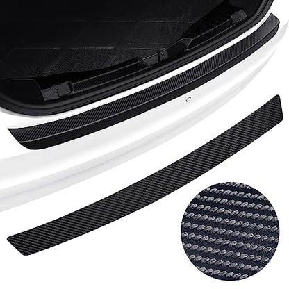Rear Bumper Guard Protector for Car, Universal Carbon Fiber Scratch-Resistant Non-Slip Trunk Door Entry Sill Protector for (47.24 * 3.14) - size: 47.24*3.14