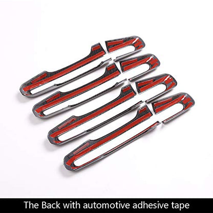 For Jaguar XE XF F-Pace E-Pace X761 Car ABS Carbon Fiber Style Exterior Door Handle Cover Trim For Land Rover Range Rover Sport Vogue Evoque Discovery Sport Discovery 5