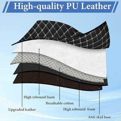 2PCS Leather Car Seat Cover, Front Bottom Seat Cushion Cover, Car Seat Cover, Front PU Leather Seat Covers, Anti-Slip and Wrap Around The Bottom with Storage Pocket Suitable for Most Vehicles (Black) - color: black*2