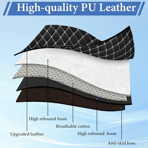 2PCS Leather Car Seat Cover, Front Bottom Seat Cushion Cover, Car Seat Cover, Front PU Leather Seat Covers, Anti-Slip and Wrap Around The Bottom with Storage Pocket Suitable for Most Vehicles (Grey) - color: grey*2