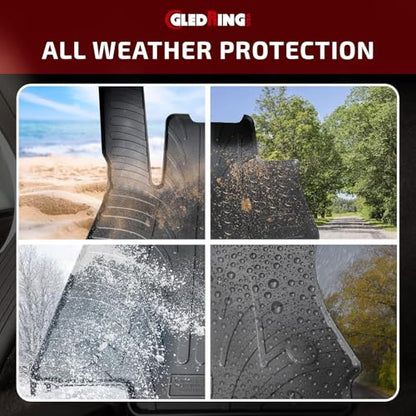 Gledring USA Custom Fit All-Weather Rubber Floor Mats Intended for BMW 5 Series 525i/528i/530i/545i/550i (E60/61) 2004-2010 - No Trimming Needed.