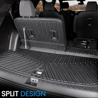 Floor Mat Cargo Mats for 2018-2022 2023 Chevrolet Chevy Traverse 7 Seats Car Mat Accessories, All Weather TPE Backrest and Lower Trunk Cargo Liner (18-23 7 Seats Set) - style: 18-23 7 Seats-Mats Set