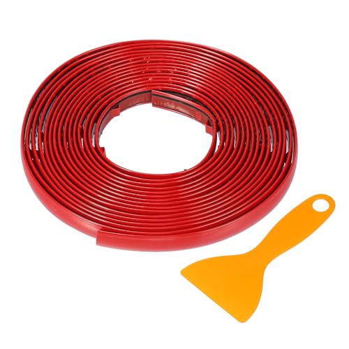 Window Trim Strip Kit 1/2" 12mm Width 16Ft 5m Universal for Exterior Car Bumper Door Body Self Adhesive Scratch-Proof Decorative Sticker Plastic Gloss Red - color: Red, size: 12mm