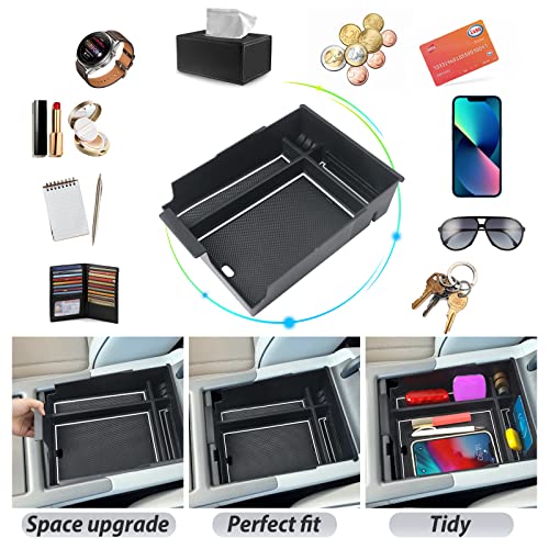SKTU for 2023 2024 2025 Hyundai Palisade Center Console Organizer 2023 2024 2025 Palisade Center Console Tray 2023 2024 2025 Palisade Accessories Armrest Box with Coin and Sunglasses Holder (White) - color: White