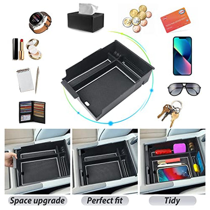 SKTU for 2023 2024 2025 Hyundai Palisade Center Console Organizer 2023 2024 2025 Palisade Center Console Tray 2023 2024 2025 Palisade Accessories Armrest Box with Coin and Sunglasses Holder (White) - color: White