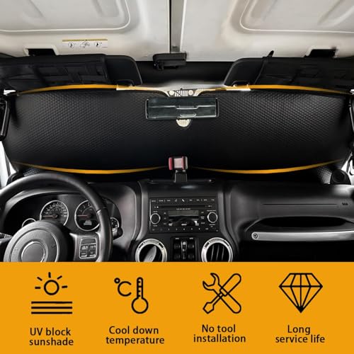 Windshield Sun Shade for Jeep Wrangler TJ JK JL & Gladiator JT 2/4 Door,Duck Sun Shade,Sunshade Windshield for Jeep Wrangler