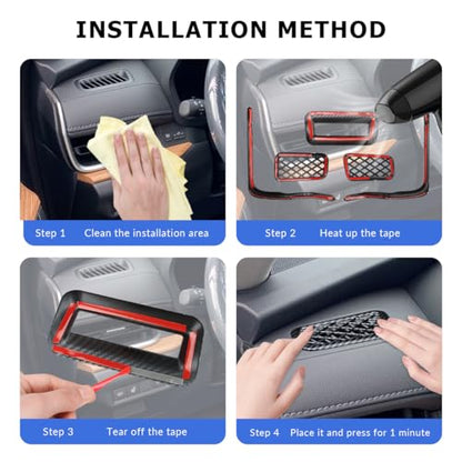 INTGET Center Console Dashboard Side Air Vent Outlet Cover for 2026 Toyota Grand Highlander Accessories 2024 2025 Interior Trim Kits with Headlight Control Switch Cover (ABS Carbon Fiber, 5PCS) - color: 5 PCS Air Vent Outlet Cover Kits