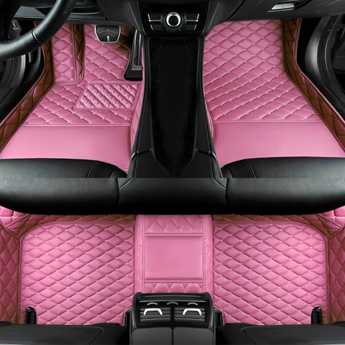 Customize All-Weather Protection Luxury Leather Floor Mats for Cars, SUVs, and Trucks According to Automotive Model (3D Pink Floor Mats) - color: 3D Pink Floor Mats