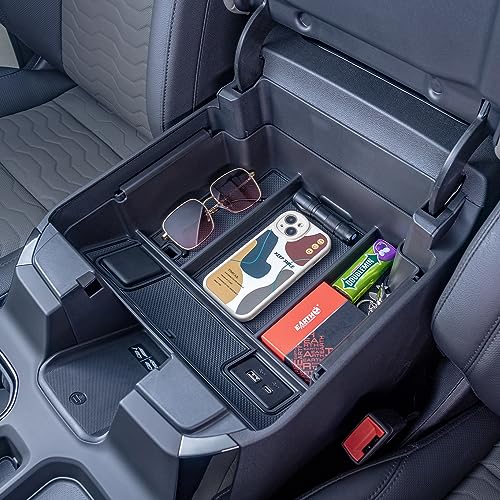 PIMCAR Full Center Console Organizer for 2022-2026 Refreshed Chevy Silverado/GMC Sierra 1500, 2024-2026 Silverado/Sierra 2500HD 3500HD (Full Console w/Bucket Seats ONLY) - color: 22-26 1500 Refreshed & 24-26 2500HD/3500HD Black