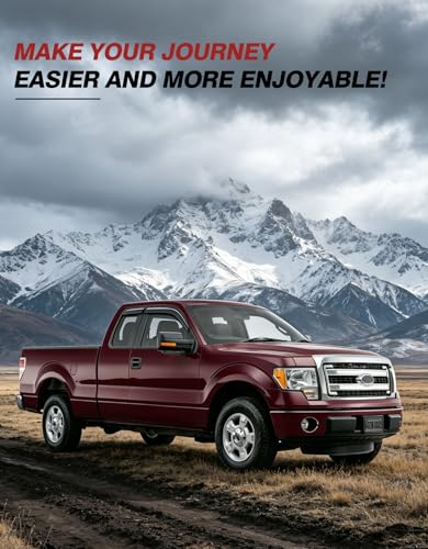 Outside-Mount Window Rain Guards Fit for 2004-2014 Ford F150 Extended Cab & SuperCab, Window Visors Wind Deflector Dark Smoke Vent Shades - size: 2004-2014 Ford F-150 SuperCab & Extended Cab