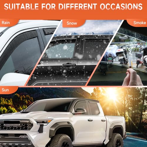 in-Channel Rain Guards Compatible with Toyota Tacoma 2024-2026, Durable Side Windows Wind Deflectors, 2024 2025 2026 Tacoma Rain Guard Black 4 PCS - size: 2024-2026 Tacoma