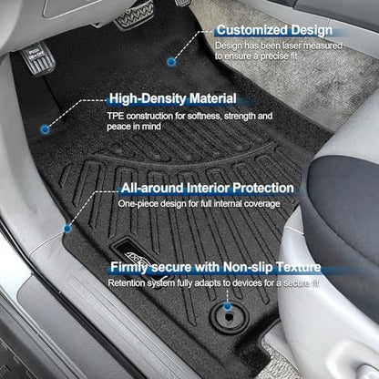 PELEUS Floor Mats for Toyota 4Runner 2003-2009 (4th Gen), All Weather Custom Fit Car Mats & Cargo Liner Set, Odorless TPE Heavy Duty Protection Accessories, Black (Only 5-Seat Models) - style: For Toyota 4runner 2003-2009