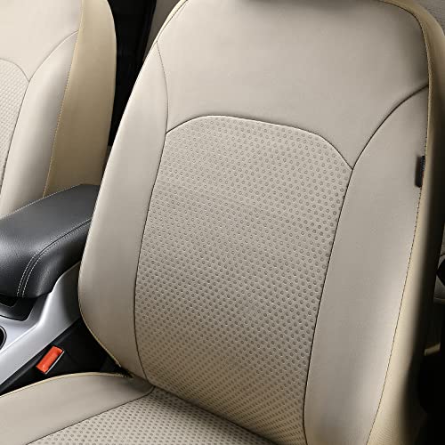 Flying Banner Car Seat Covers Front Seats Rear Bench Polyester car seat Protectors Easy installations Rear Bench Split Classic Man Lady Truck - color: Front Pair Solid Beige