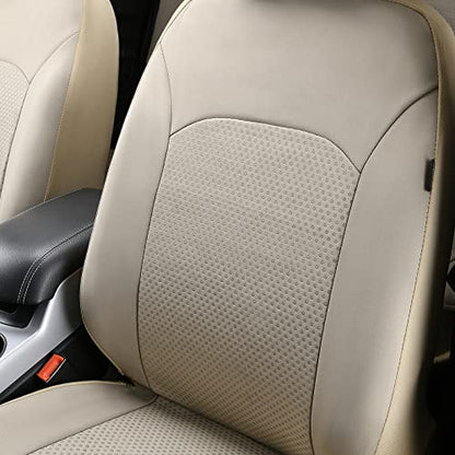 Flying Banner Car Seat Covers Front Seats Rear Bench Polyester car seat Protectors Easy installations Rear Bench Split Classic Man Lady Truck - color: Front Pair Solid Beige