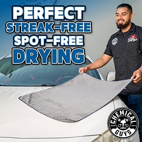Chemical Guys Waffle Weave Gray Matter Microfiber Drying Towel 2 Pack, Huge Car Drying Towels for Faster Coverage on Paint, Glass, Wheels, and Trim, Streak Free Drying for Cars, Trucks, and SUVs
