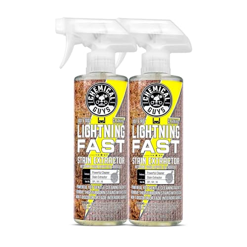Chemical Guys SPI_191_1602 Lightning Fast Carpet and Upholstery Stain Extractor, (Fabric, Upholstery, & Carpet), Safe for Cars, Home, Office, Furniture & More, 16 fl oz, Fresh Scent (2 Pack) - size: 8 Fl Oz (Pack of 2)