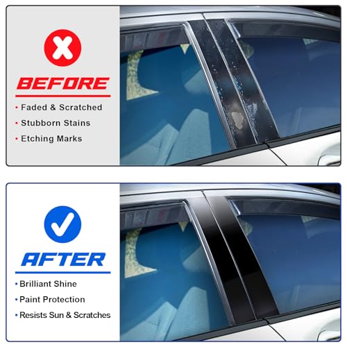 Spurtar Gloss Black Vinyl Wrap 6 Inch x 20ft Air-Release Adhesive Car Vinyl Tape Chrome Delete Wrap Roll DIY Car Exterior Decoration Door Edge Guard Vehicle Detailing Paper 15CM x 6M - size: 6 in x 20 ft