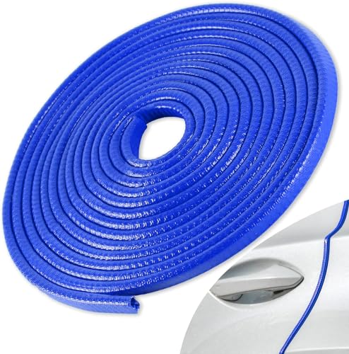 SINGARO 16.4Ft (5M) Door Edge Anti Collision, Non Adhesive Rubber Edge Decoration Car Door Protection, Suitable for Most Car Models with External Accessories (Blue) - color: Blue, size: 16.4Ft/5M