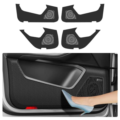Car Door Anti Kick Pad for Porsche Macan 2015 2016 2017 2018 2019 2020 2021 2022 2023 2024 Accessories Carbon Fiber Style Leather Sticker Door Sill Protector Cover Edge Guard Side Mat Interior Dirty