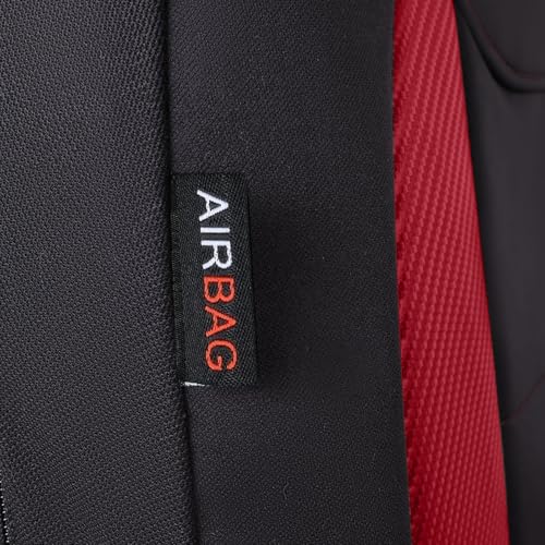 Flying Banner AquaShield Front car seat Covers Set Waterproof Water Resistant arm Rest Compatible Shoulder Seatbelt Compatible Truck seat Protectors Universal fit Non Slip (Red Black, Front Pair) - color: Red Black, size: Front Pair