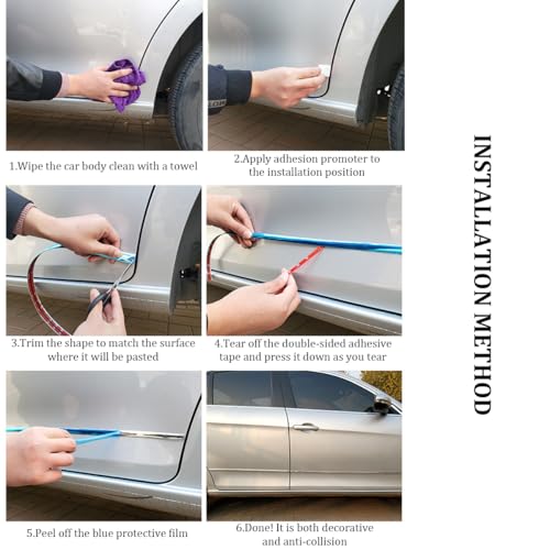 16FT Car Trim Strip, 8mm Scratch-Proof Self-Adhesive Vehicle Exterior and Interior Molding Trim, Automotive Body Side Decorative Strip, Universal for SUV Automobile Truck - size: 8mm