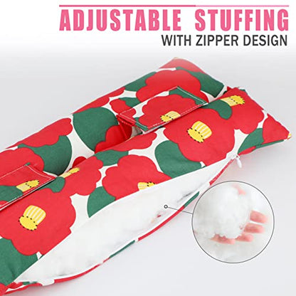 Hysterectomy Pillow Abdominal Post Surgery Pillows with Pocket Comfort for Ice Heat Packs Tummy Tuck Belly Incision Recovery Seatbelt Gifts Women Patients Red Flower - color: Red Flower