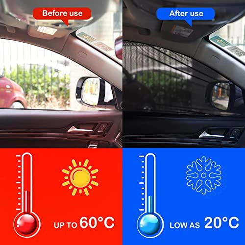 2Pack Front Car Window Screen Mesh Cover up to 40", Sunshade Anti-UV Rays, Privacy Shade Car Camping Net for Ventilation - size: Front Window 40" Max