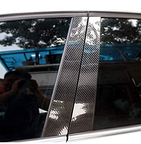 6PCS Car Window Molding Cover Trim Pillars Carbon Fiber Sticker Decal fits for BMW F10 2010 2011 2012 2013 2014 2015 2016 2017 Accessories - color: F10 (2010-2017)
