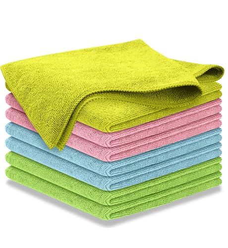 USANOOKS Premium 300GSM Microfiber Cleaning Cloth - 12.5"x12.5" High Performance - 1200 Washes, Ultra Absorbent Microfiber Towels for Cars Undercarriage, Rims & Engine Bay Cleaning - Microfiber Cloth - color: Multicolor, size: 8 pack