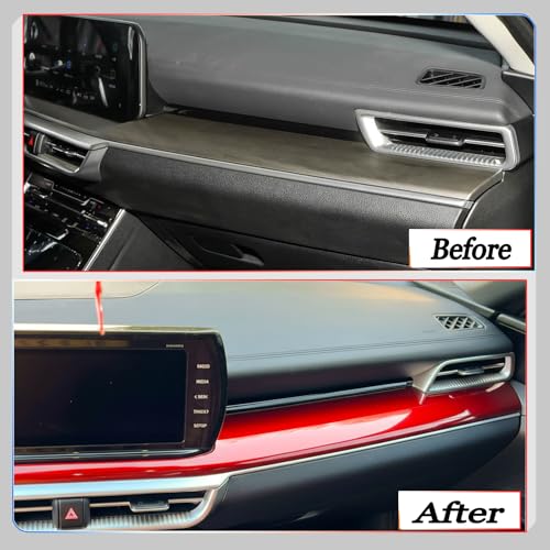 Center Contro Side Trim, for Kia K5 2021 2022 2023 2024, Dashboard Center Contro Trim Car Sport Accessories - Wine Red - color: Wine Red