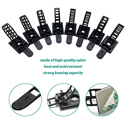 200 Pieces Cable Management Desk Wire Organizer Cable Ties Zip Ties Adhesive Cord Clips Cord Keeper Desk Wire Management - size: 200 Pieces