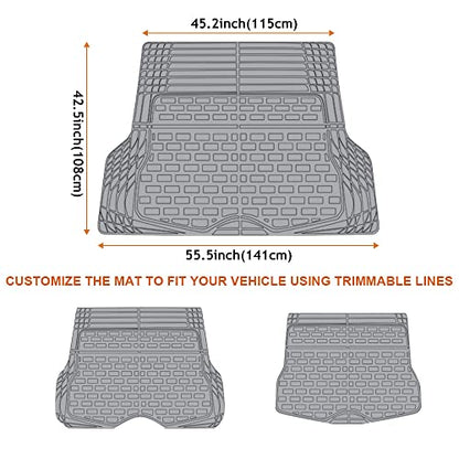 TripleAliners Vehicle Mat Universal Fit Trunk Cargo Liner All Weather Protection XPE Material Seat Back Protector Trim-to-Fit Compatible with Most Cars SUV Sedan (Trunk Mat) - size: Trunk Mat