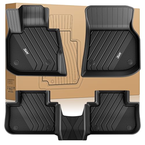 3W 2018-2024 BMW X3 Floor Mats & 2019-2025 X4 Floor Liner, All Weather TPE Custom Fit Accessories for X3 G01 X4 G02 30i M40i 30e M BMW X4 M M40i xDrive30i Full Set Car Mats, 5PCS - style: 2) X3 2018-2024 | X4 2019-2024 | Floor Mats
