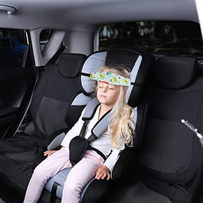 HESTYA 2 Pcs Carseat Head Support Toddler, Stroller Seat Headrest for Sleeping Traveling, Neck Relief Headband Strap for Kids Children Toddler Infant(Dinosaur and Dolphin) - color: Dinosaur and Dolphin