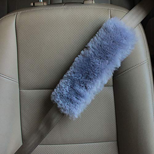 Soft Faux Car Seat Belt Cover Pad,Car Safety Seat Belt Strap Shoulder Pad for Adults and Children,Suitable for Car Seat Belt,Backpack,Shoulder Bag,Set of 2 (Gray) - color: Gray
