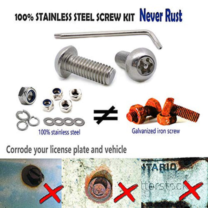 Aootf Stainless Steel License Plate Screws - Anti Theft License Plate Frame Bolts Tamper Resistant Fasteners | 1/4"(M6) Security Machine Screws | Qty 8 | for Protection License Plates on Cars Trucks - size: Black Machine Screws - 8 Count