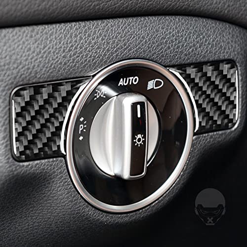 NVCNX Carbon Fiber Compatible with Mercedes-Benz C-Class W204 C300 C350 C63 AMG 2008 2009 2010 Sedan Accessories Car Dash Headlight Switch Button Panel Cover Interior Trim Sticker Decal 2PCs - color: Dash Headlight Switch Button Trim - for 2008-2010