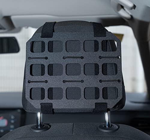 TACNEX Car Headrest Organizer MOLLE Panel for Vehicle Seat Back EDC Pouch Tool Holster Bag Gadget Holder Backpack Insert Panel Tactical Gear Rack Truck Equipment Plate Modular Storage Shelf - style: Headrest Panel