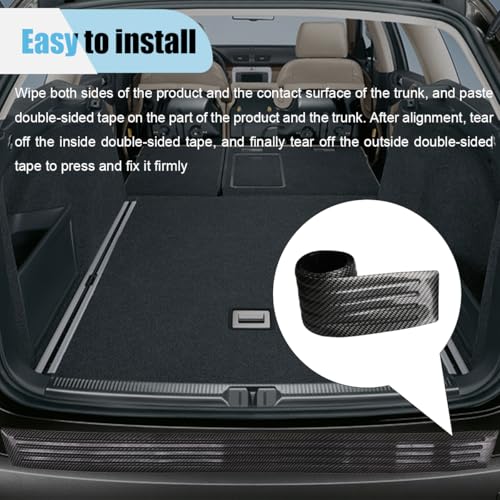 Car Rear Bumper Protector, Scratch-Resistant Carbon Fiber Door Sill Protector Strip, Car Door Edge Guard Sticker, Universal Exterior Accessories, Front/Rear Bumper Trim Cover (35.43'') - size: 35.43''