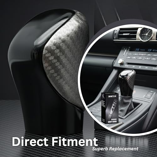 Gear Shift Knob Shifter for Lexus RX-350 ES GS GX IS350 NX300 RC-300 RX 200t 300 350 3450h 450hL 350L (Gray Carbon Leather/Piano Black) - color: Gray Carbon Leather / Piano Black