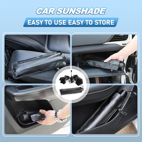 Car Windshield Sun Shade Umbrella,49" x 25" Sun Visor for Car Windshield,Foldable UV Protector & Heat Block Reflector,Full-Coverage Front Window Sunshade Umbrella Shield for Outdoor & Daily Use (S) - size: S