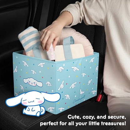 Sanrio Cinnamoroll Car Trunk Organizer and Storage Bin - Collapsible Simple Compartment Convenient Heavy Duty, Fold Up for Easy Storage Box, Automotive Seat Cargo Groceries Tools - 12.5L x 12.5W x 9H - style: Organizer Cinnamoroll