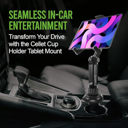 Cellet Cup Holder Tablet Mount, Car Cradle Holder Compatible for All iPad, Pro, Air, Mini Samsung Galaxy Tablet, Amazon Fire Microsoft Surface - style: Tablet Holder Height - 13 in