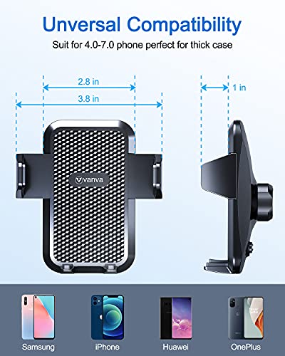 vanva Universal Air Vent Car Mount, [ Big Phones & Thick Case Friendly ] Cell Phone Holder for Car Hands Free Clamp Cradle Vehicle fit for All Apple Smasung Galaxy