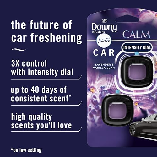 Febreze Car Vent Clip, Downy Calm Scent, 0.13 oz Total, (Pack of 4) - size: 0.07 Fl Oz (Pack of 4)