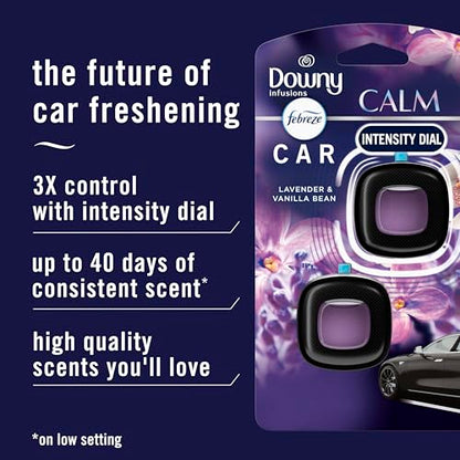 Febreze Car Vent Clip, Downy Calm Scent, 0.13 oz Total, (Pack of 4) - size: 0.07 Fl Oz (Pack of 4)