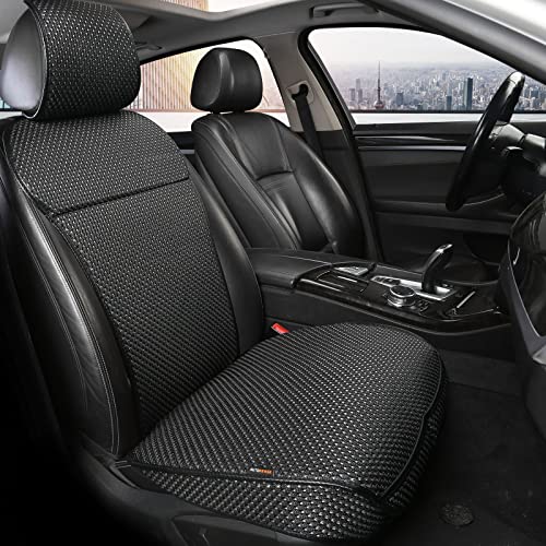 Auto Newer Luxury Breathable Car Seat Cover Fit Four Seasons, Universal Front of Car Seat Cushions, Bottom Seat Covers of Full Wrapped Edge,Universal Fit for 95% Cars,SUV,Pickup(Black，1PCS) - color: Black+Grey-1PCS