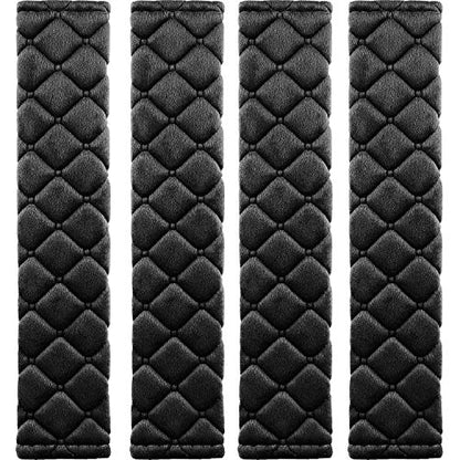 4 Pack Universal Car Seat Belt Pads, Adult Seat Belt Shoulder Strap Covers Harness Pad for Car/Bag,Soft Comfort Helps Protect You Neck Shoulder from The Seat Belt Rubbing（Black） - color: black