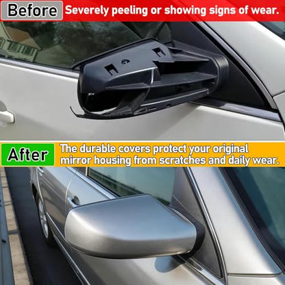 Moonlinks Mirror Cover Replacement Compatible With Nissan Altima 2.5L 2007 2008 2009 2010 2011 2012, Silver Right Passenger Side Clip-on Mirror Cap WITHOUT Turn Signal, Replace for 96301-JB13E(Silver) - color: Right Silver
